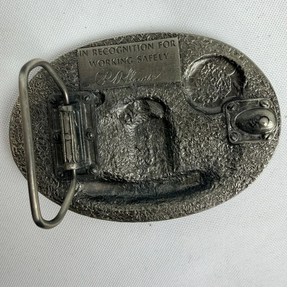 Vintage Santa‎ Fe Railway Safety Award Belt Buckle Locomotive Train 5902 Pewter